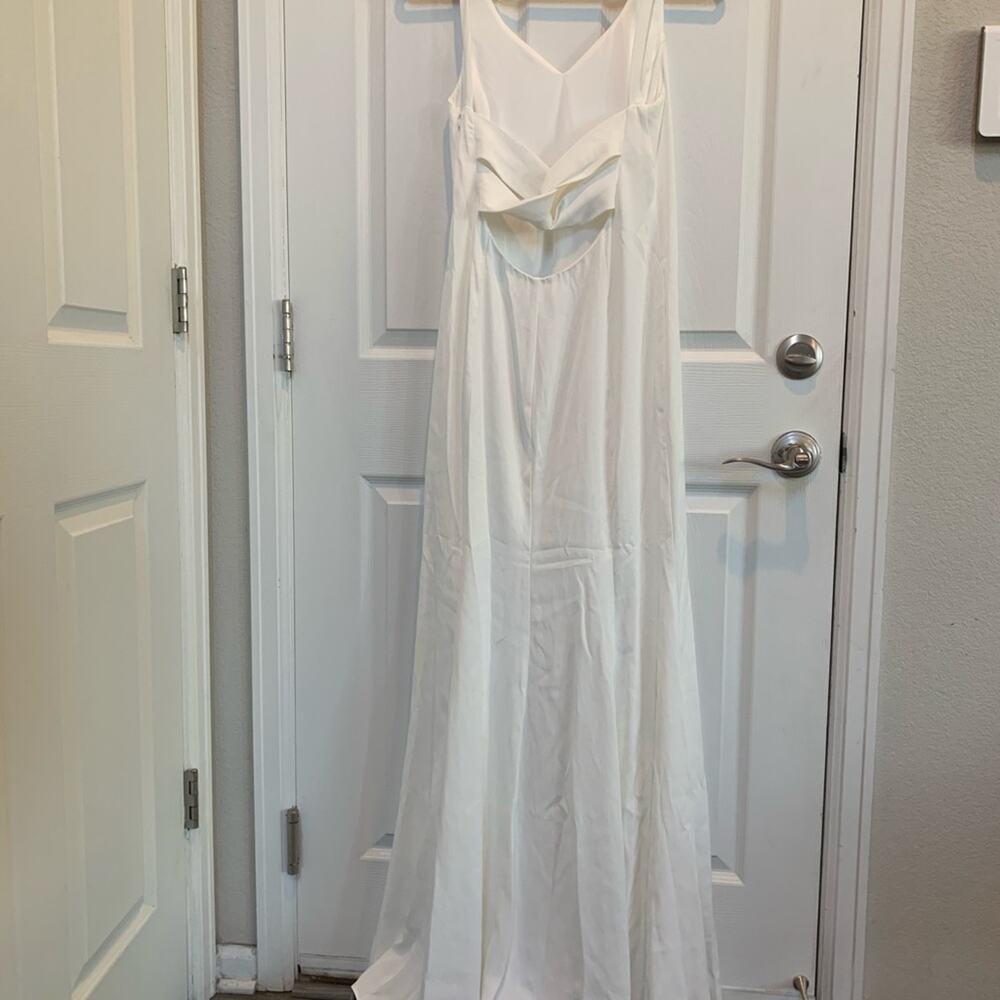 Lulus White Maxi Dress Sz L # 404 - Picture 2 of 9